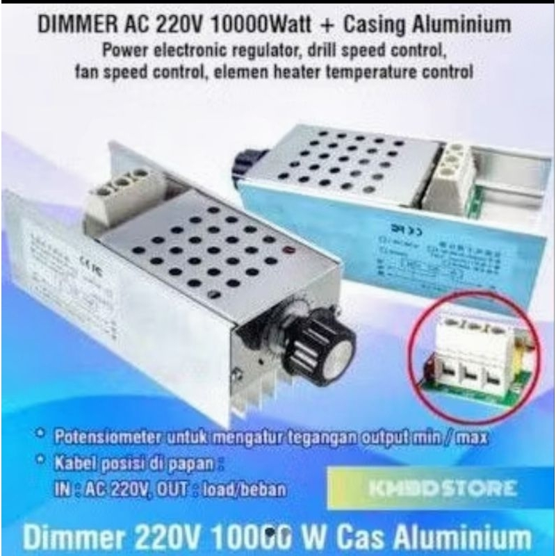 Dimmer SCR 10000w AC 220 Volt 10000 Watt + Casing Aluminium
