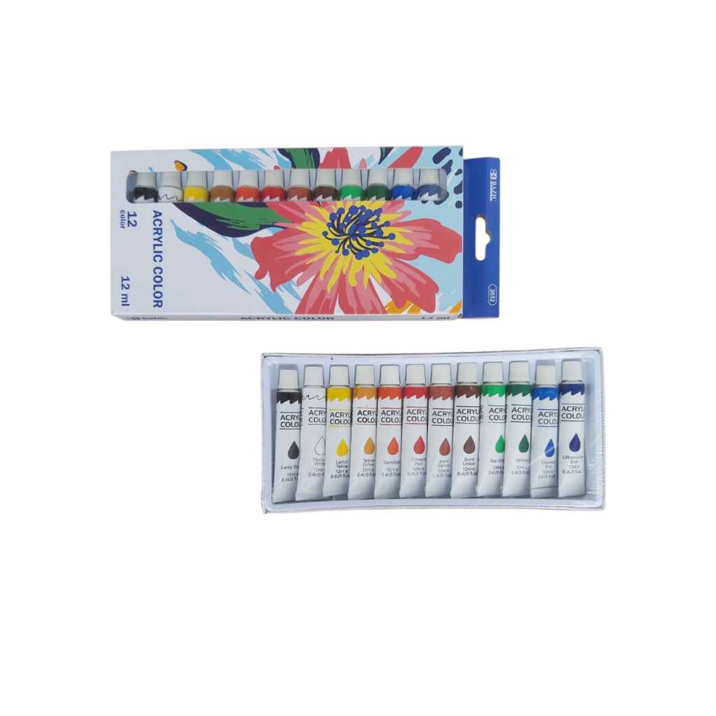 

CAT LUKIS AKRILIK ACRYLIC COLOR BAGUS (12 ML ) 12 WARNA / 24 WARNA