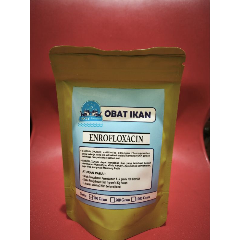 Enrofloxacin 100gram Obat ikan hias air tawar.