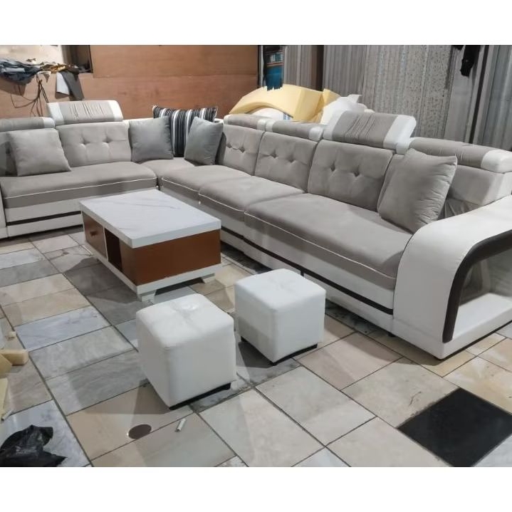 Sofa sudut tamu bentuk L 100 % realpict - kursi minimalis kualitas premium