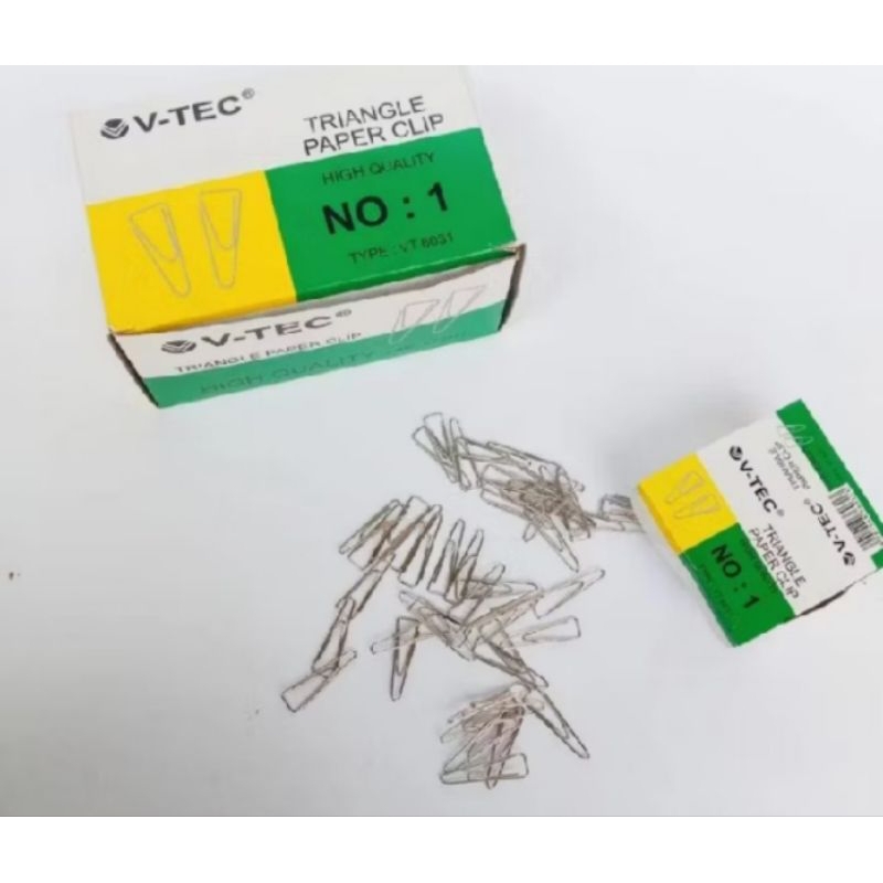 

CLIP PAPER V-TECH NO 1 TANGGUNG / TRIGONAL CLIP SEGITIGA BESI/ PAPER CLIP PENJEPIT KERTAS / CLIP PAPER/ PENJEPIT KERTAS