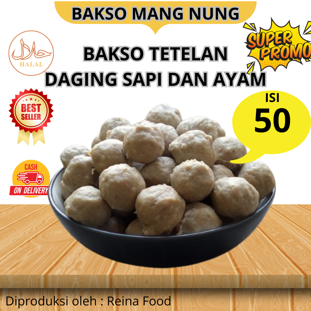 

Bakso isi 50 daging sapi dan ayam mang nung bakso
