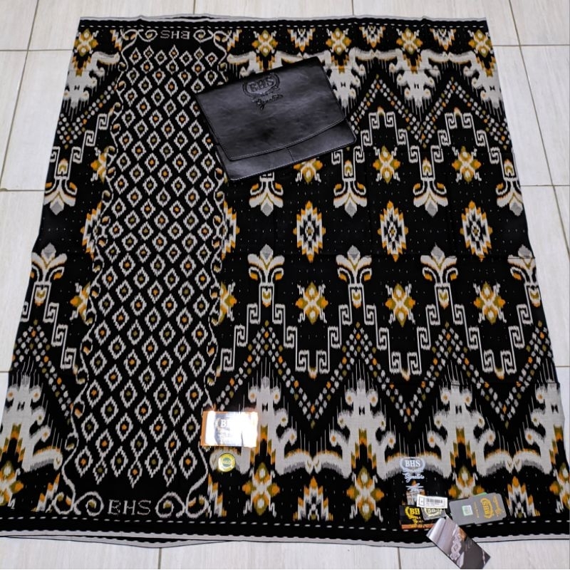 Sarung BHS Signature KGD Gold Lawas Sutra Spunsilk Motif Kawung Jahitan Tengah ATBM Limited (COD)