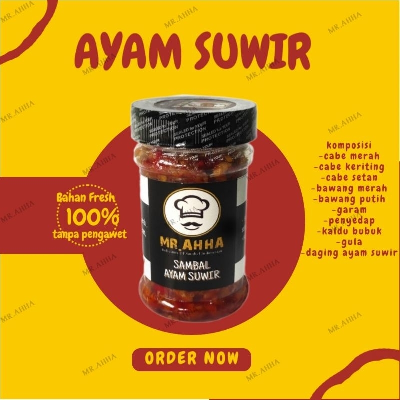 

MR.AHHA - SAMBAL AYAM SUWIR KEMASAN BOTOL 150 GRAM