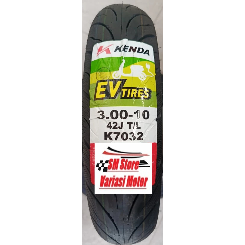 K7032 KENDA 3.00 - 10 Ban 300 10 ring 10 Sepeda Motor Listrik Tubeless Free Pentil Original TAIWAN B
