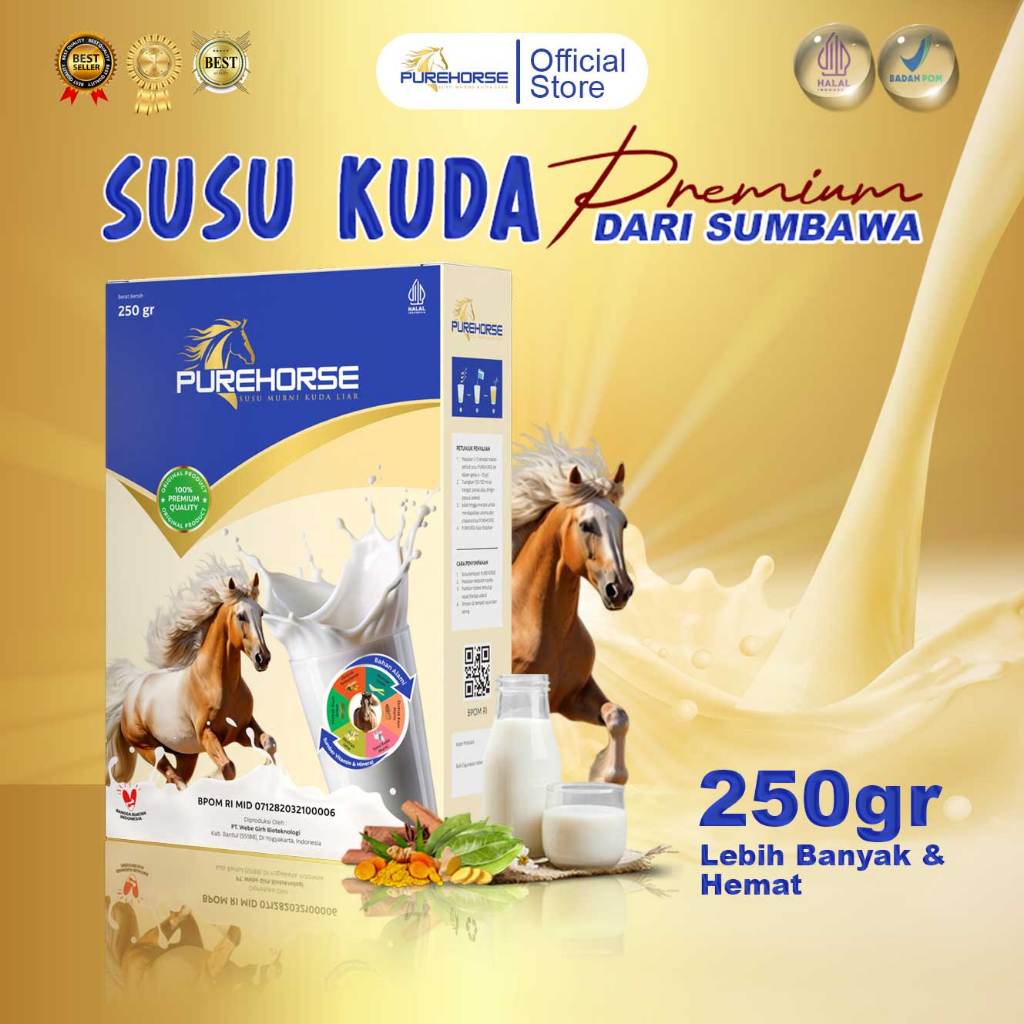 

Pure Horse Susu Kuda Asli Rendah Gula Kemasan 250gr/Box Mengatasi Nyeri Sendi Dan Kebas Rematik