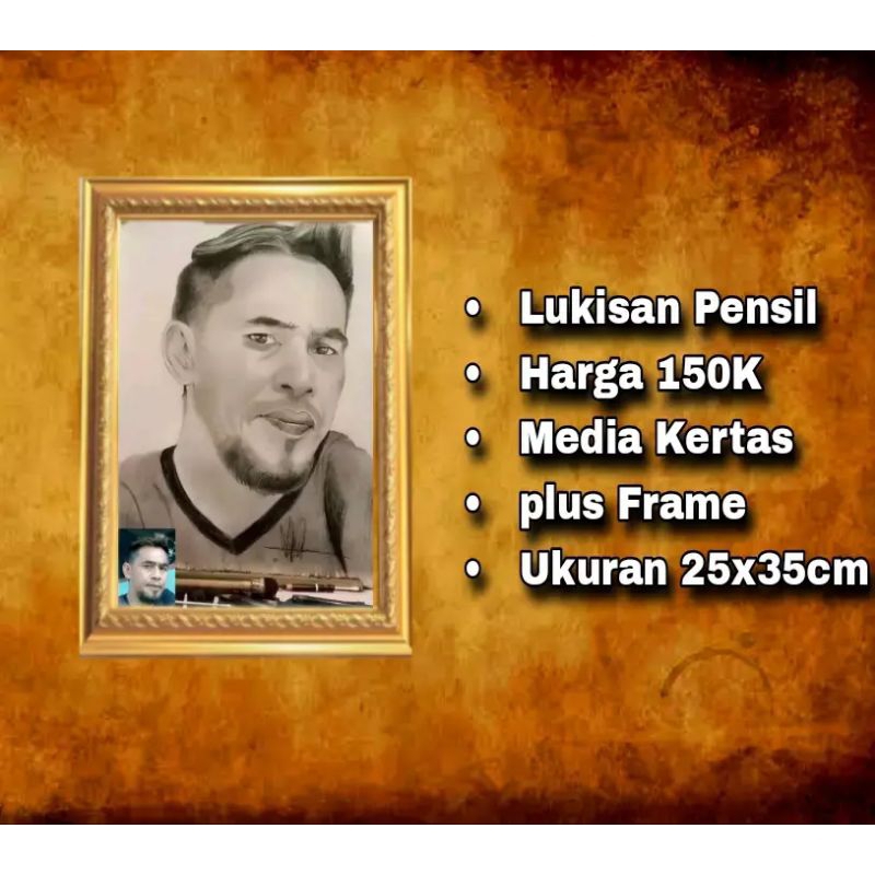 KADO LUKIS WAJAH | LUKISAN PENSIL REALIS 1 WAJAH A4 WARNA | HANDMADE
