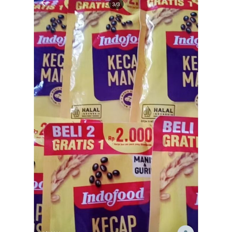 

PROMO kecap manis indofood beli 2 gratis 1 di jamin halal