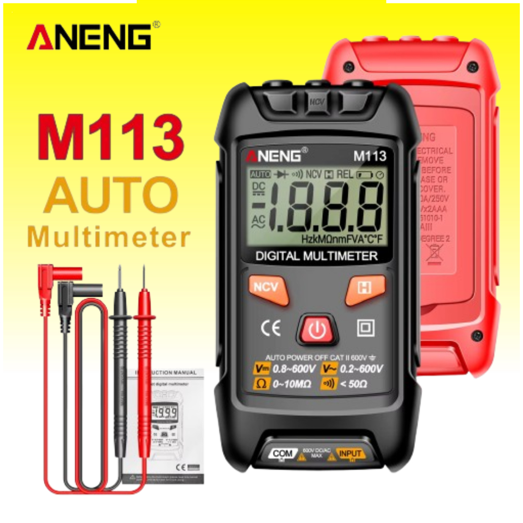 PROMO ANENG M113 Multimeter Digital Otomatis Alat Ukur Tegangan Listrik Akurat