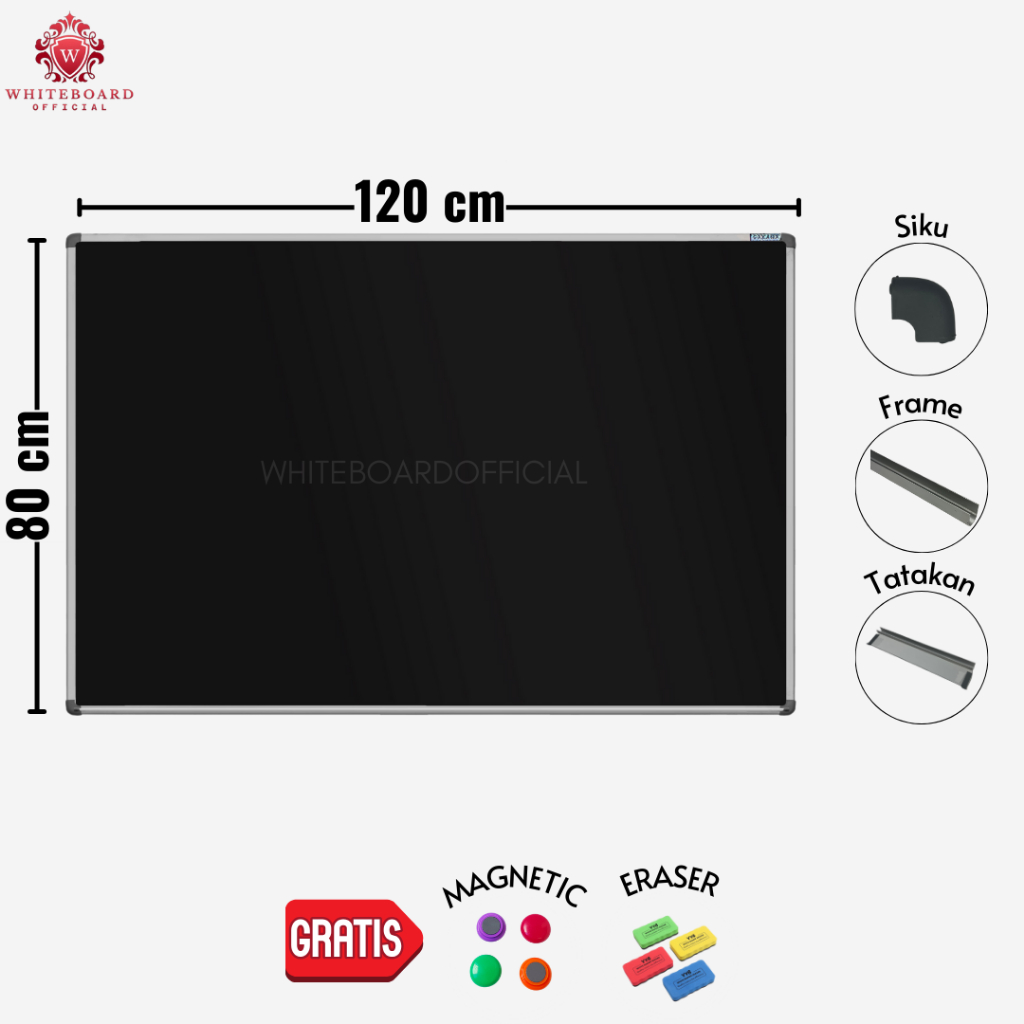 

SAKANA Papan Tulis Blackboard Magnet 80x120cm Gantung / Black Board / Chalkboard / Papan Board