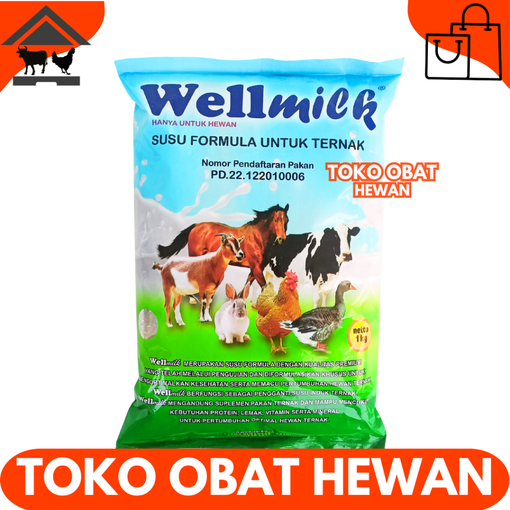 SUSU WELLMILK 1KG - Wellmilk Susu Anak Sapi Kambing Domba Hewan Pengganti Susu Induk
