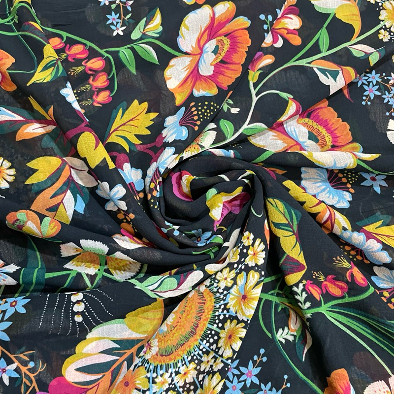 kain ceruty crinkle motif bunga premium - kain ceruty baby doll - kain zara ceruty - kain zara cerut