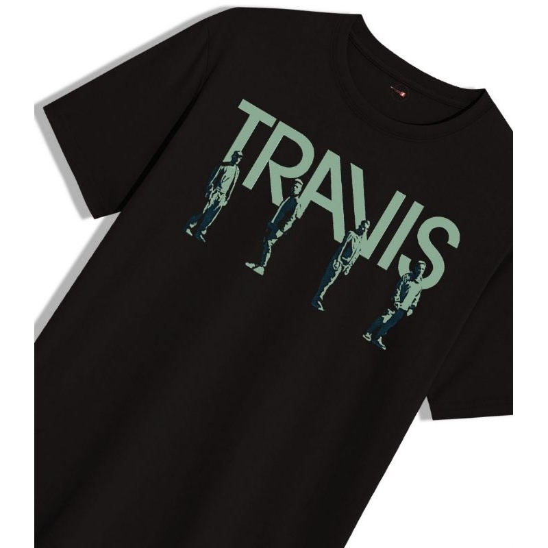 kaos band travis heavy weight cotton 16s built-up tanpa jahitan samping tag stitch supply