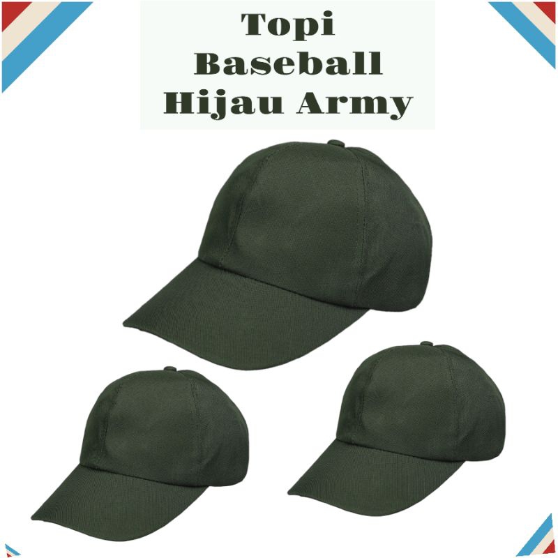 Topi Hijau Army Polos Topi Distro Ring Besi