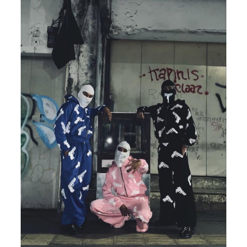 HOODIE ZIP ONE SET STREETGUN 88APPAREL PISTOL, BLUE, BLACK, PINK LIMIT