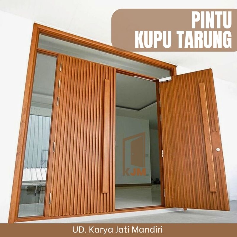 KJM Pintu Kupu Tarung Kayu Jati Tua Pintu Utama Pintu Rumah Pintu Kayu