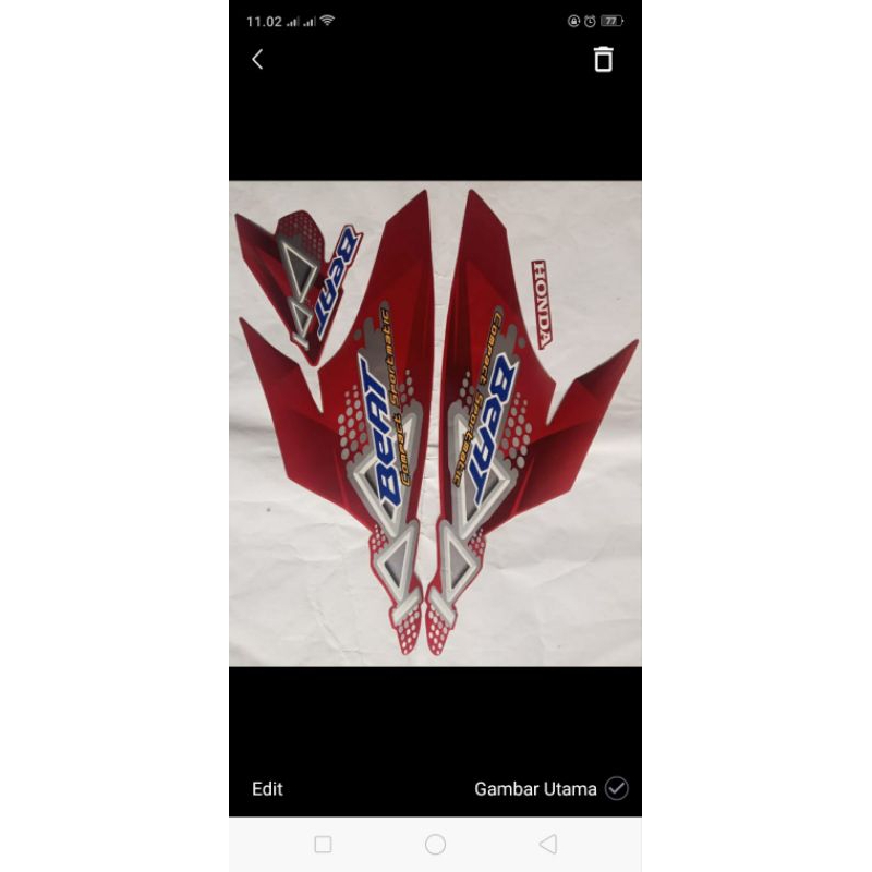 stiker striping honda beat karbu 2012 merah