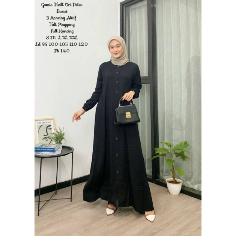 GAMIS WANITA TWILL POLOS.GAMIS HITAM POLOS.GAMIS PUTIH KLOK A