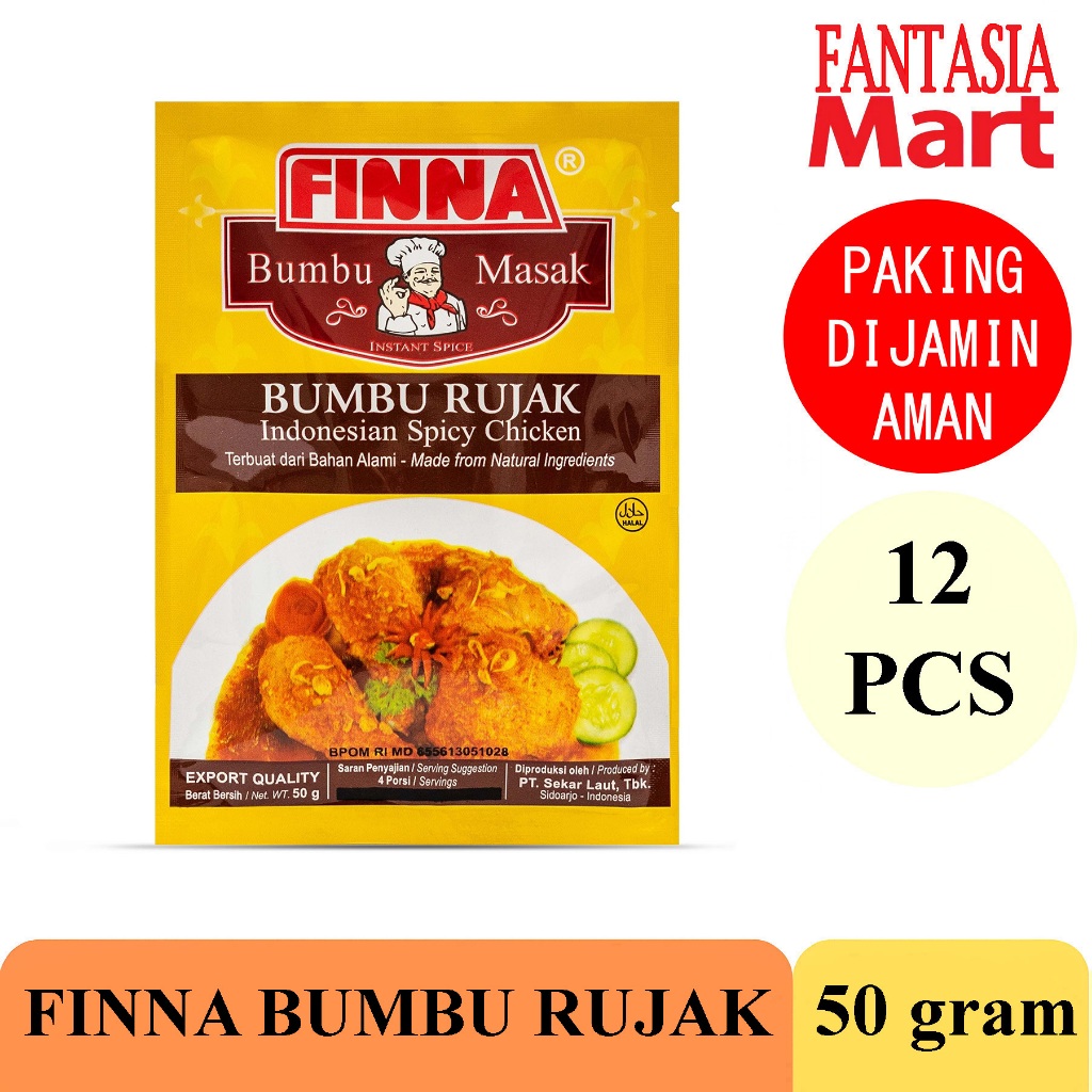 

FINNA BUMBU MASAK RUJAK PACK 12 PCS 50 GRAM FUN CORNER DENGAN PAKING AMAN