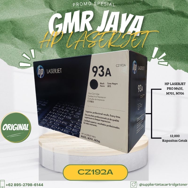 Toner hp 93A original / Toner hp 93A Black / Toner hp 93A laserjet / Toner hp 93A black CZ192A / Hp 
