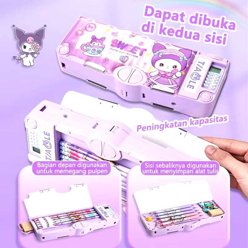 

AB161 Kotak Pensil Anak Kalkulator Kotak Pensil 2sisi Serbaguna Kalkulator Kotak Pensil Mekanik Multifungsi Kalkulator 9fungsi