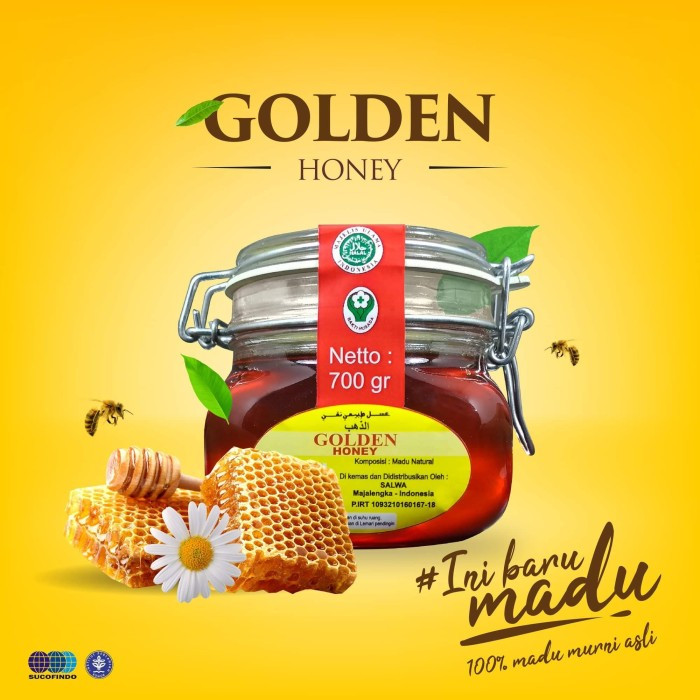 

Madu golden honey 500gr free 200gr / madu murni / Madu Asli 100% / Original / Honey