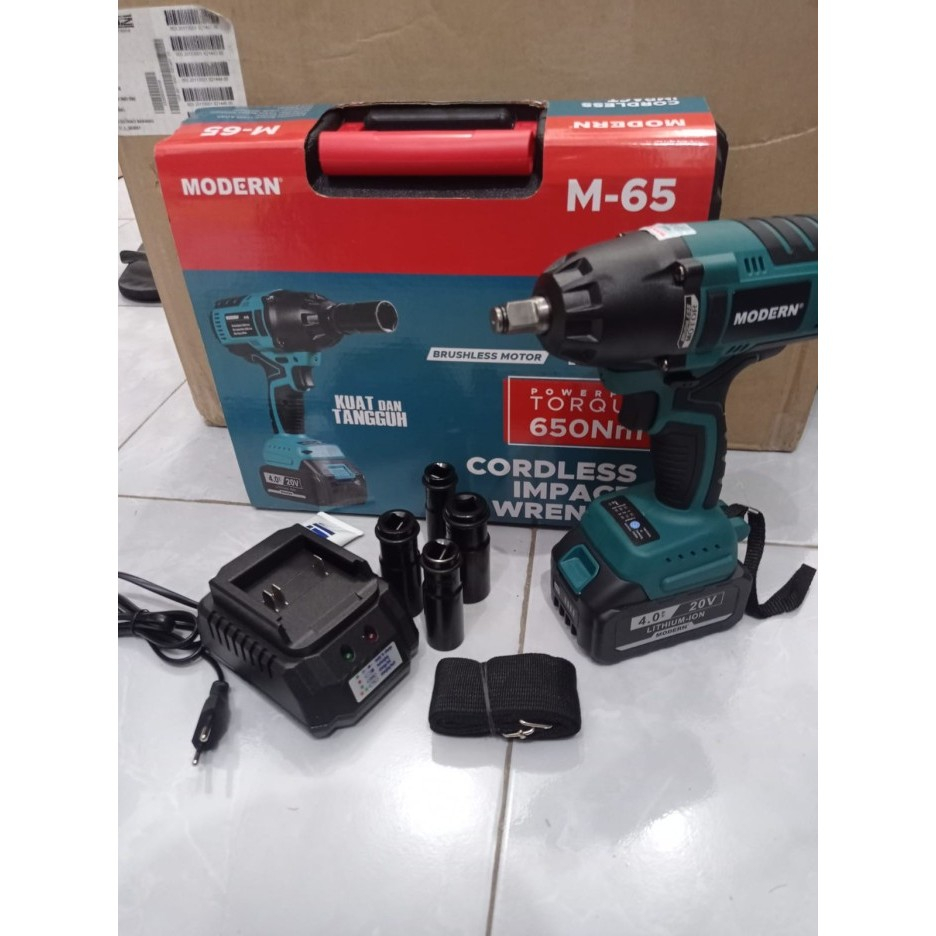 Modern M65 Cordless Impact Wrench Pembuka baut Modern M-65 Bor Baterai