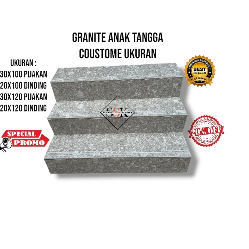 Granite Tangga 30x100 20x100 | 30x120 20x120 | Terazzo Grey | Niro