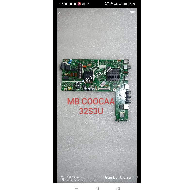MB MOTHERBOARD MAINBOARD MESIN TV LED COOCAA 32 INCH 32S3U 32S3 U