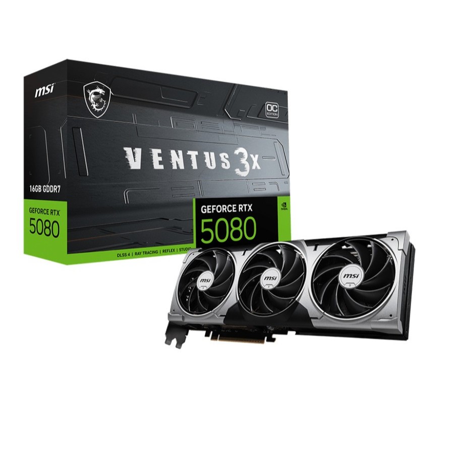 MSI GeForce RTX 5080 16G VENTUS 3X OC - VGA Card NVIDIA RTX 5080 16GB GDDR7