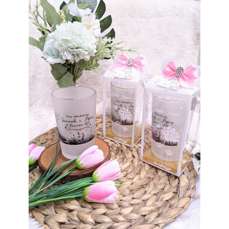 SOUVENIR Gelas standar bening dan doff Custom