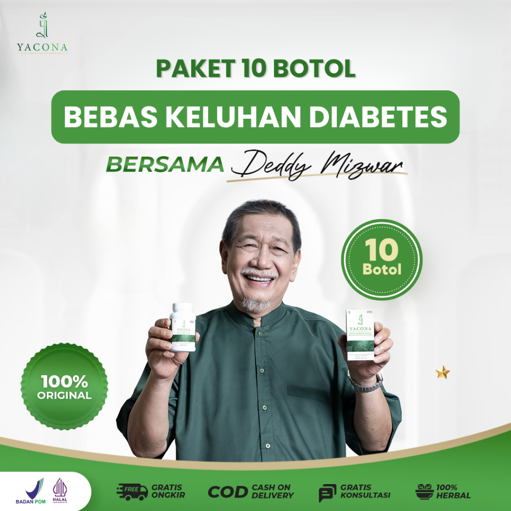 Yacona Kapsul Diabetes Obat Herbal Diabetes Alami isi 10 botol