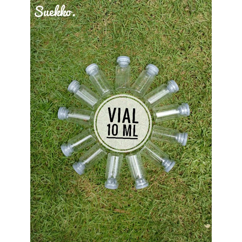 botol Vial 10ml /botol kaca + tutup karet