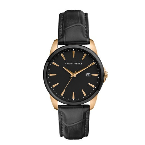 Jam Tangan Wanita Tali Kulit Christ Verra CV 12073L-28 BLK Original