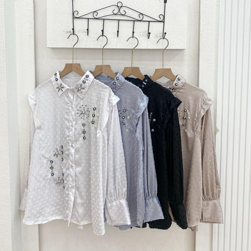 KEMEJA PEARLY SILK | Kemeja Silk Wanita | Kemeja Pearl | Kemeja Mewah | Kemeja Wanita