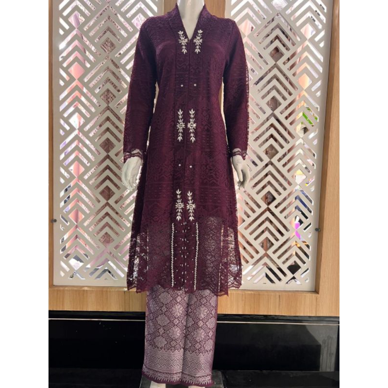 Set Tunik Kartini V Brokat Payet // Stelan Tunik Brokat Kartini // Stelan Kebaya Kondangan Wisuda