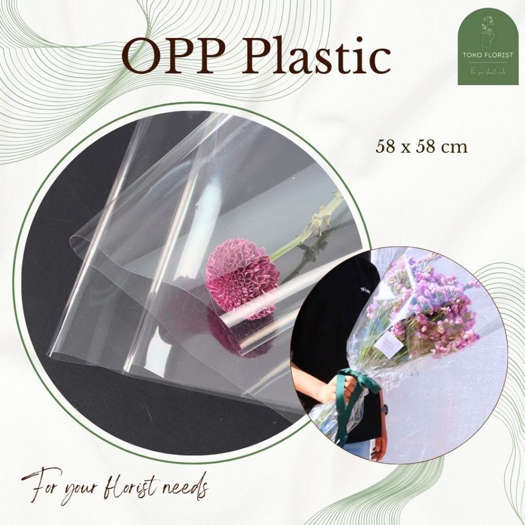

ECER Kertas Buket Wrapping Bunga OPP PLASTIC - PLASTIK POLOS per lembar