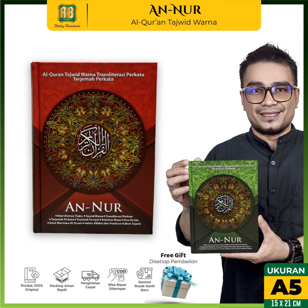 Alquran An Nur A5 Terjemah Per Kata - Alquran An Nur A5 Latin Dan Tajwid - Al Quran Latin Kecil - Al