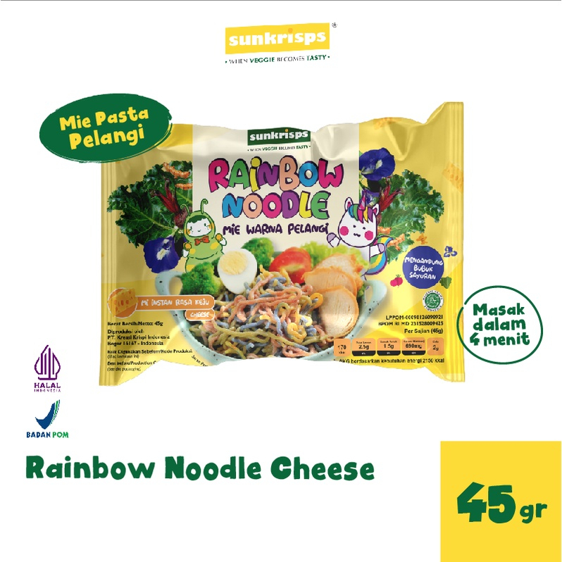 

Sunkrisps Rainbow Noodle | Mie Sehat Pelangi Rasa Keju