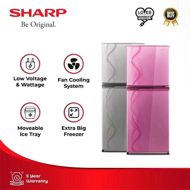 Kulkas 2 Pintu SHARP SJ-237 ND AP/ AB 205 Liter