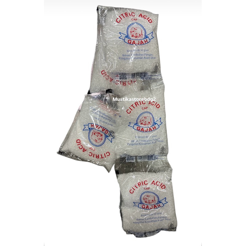 

Citric Acid Cap Gajah Isi 5 Bungkus @ 50 Gr