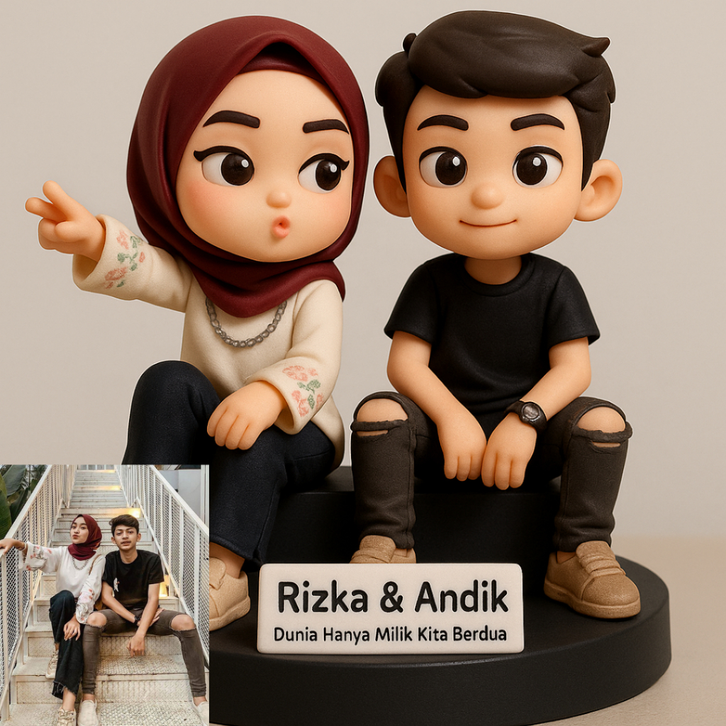 Jasa Edit Desain Chibi Art 3D Lucu AI | 3D Karikatur Lucu