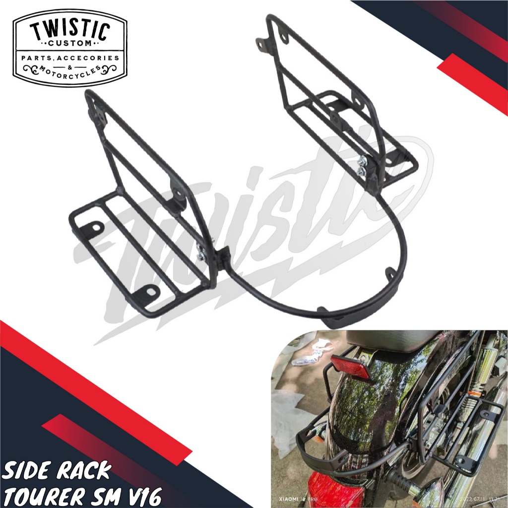 Side Rack Pannier Bracket Side Box Boks Tas Samping Motor SM V16 V 16 Plus