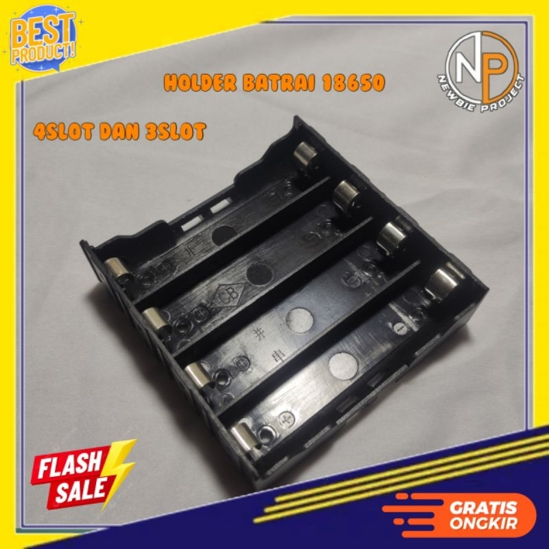 holder batrei 18650 rangkaian paralel