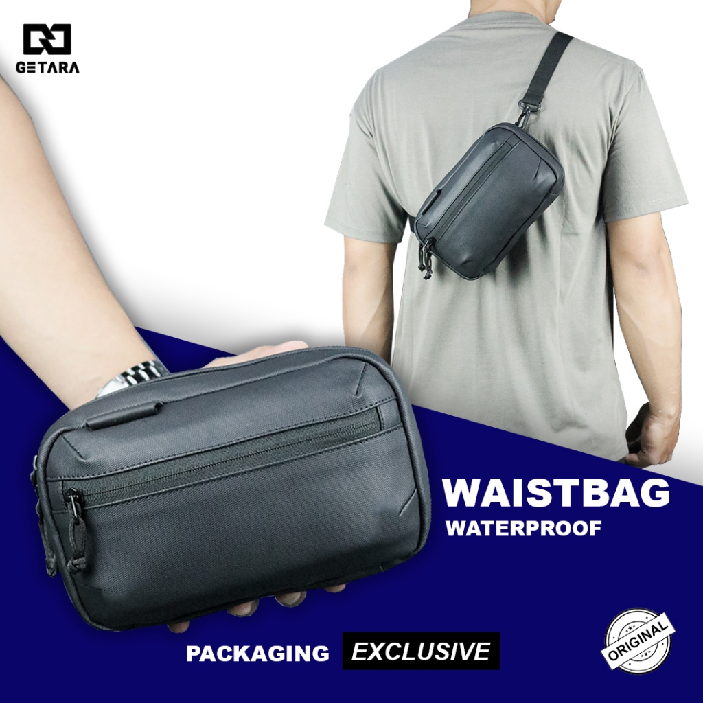 Handbag pria waterproof getara tas selempang clutch bag waistbag slingbag miki