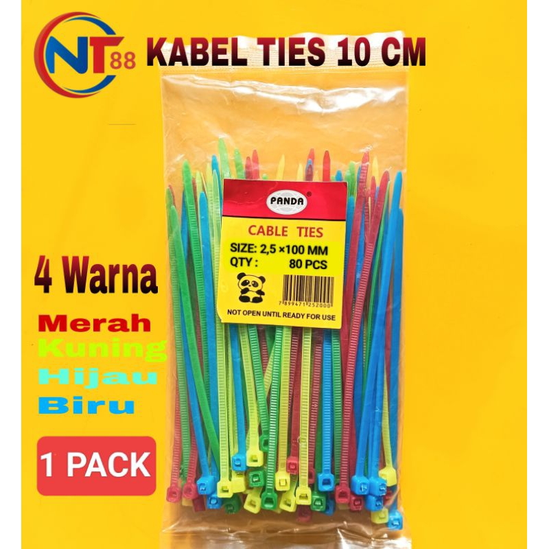 

(1 Pack) KABEL TIE KABEL TIES 10 CM 4 WARNA ( 1 Pak isi 80 Pcs ) CABLE TIE TALI TIS 2,5×100MM CABLE TIE