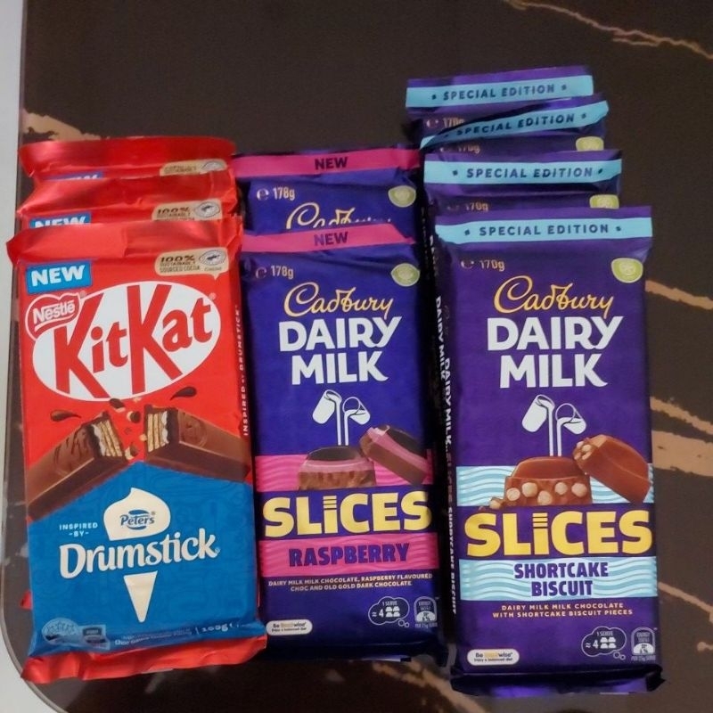 

Kitkat Drumstick | Cadburry Slices Raspberry | Cadburry Slices Shortcake Biscuit 165-178 gram