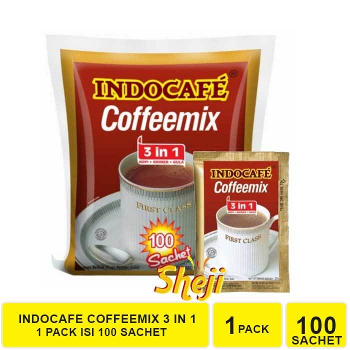 

1 PACK ISI 100 SACHET KOPI INDOCAFE COFFEEMIX 3 IN 1