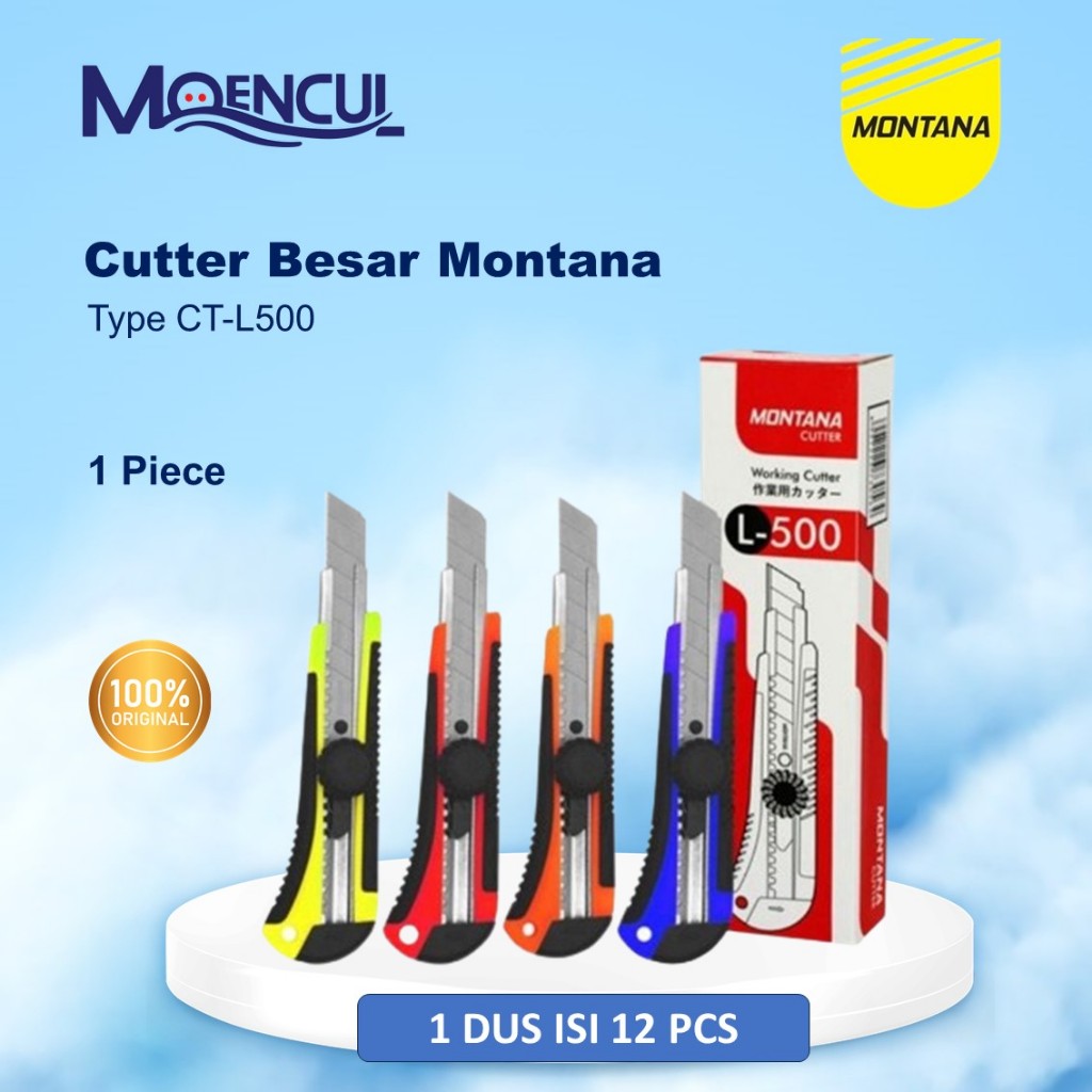 

1 Pcs Cutter Besar Merk Montana Ct-L500 / Cutter Besar / Kater Besar / Pisau Cutter Besar / Moencul