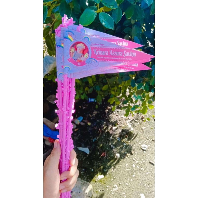 Bendera Tasyakuran Aqiqah//Custom nama dan foto